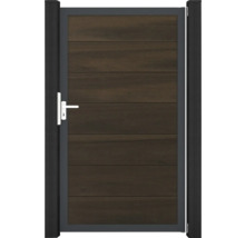 Zahradní branka s klikou a vodorovným dřevěným obložením