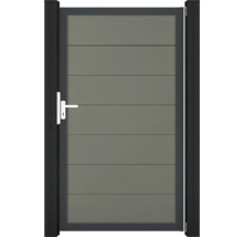 Zahradní branka s vodorovnými panely a klikou