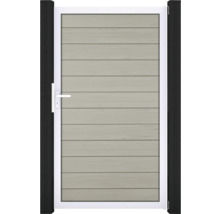 Zahradní branka s vodorovnými lamelami a madlem