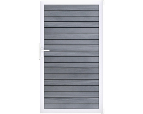 Dveře Rhombus rám EV1 Šedé dveře s bílým rámem a vodorovnou strukturou dřeva