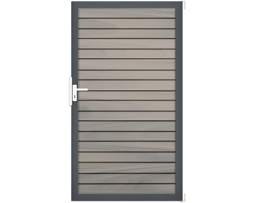 Dveře Rhombus dvoubarevné co-ex rám Zahradní branka s vodorovnými lamelami a klikou