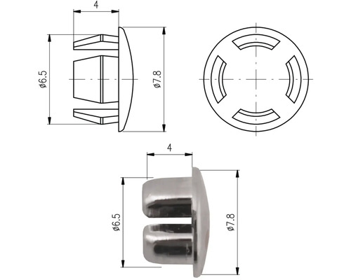Technický výkres krytky s rozměry