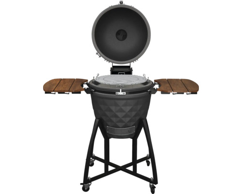 Otevřený keramický gril s bočními stolky na kolečkách