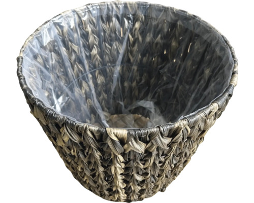 Květináč z pleteného materiálu s plastovou vložkou