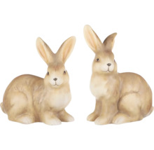 Dvě figurky zajíců jako dekorace