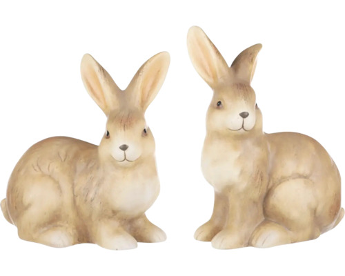 Dvě figurky zajíců jako dekorace