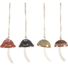 Čtyři dekorativní závěsy ve tvaru hub se šňůrkou