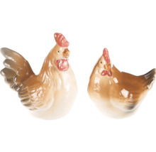 Dekorativní keramické figurky kohouta a slepice