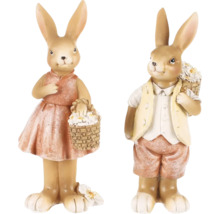 Dekorativní figurky zajíčků v páru, vhodné pro velikonoční dekorace