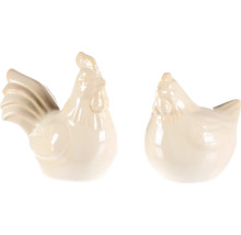 Dekorativní keramické figurky kohouta a slepice