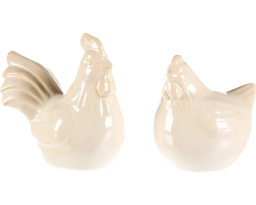 Dekorativní keramické figurky kohouta a slepice