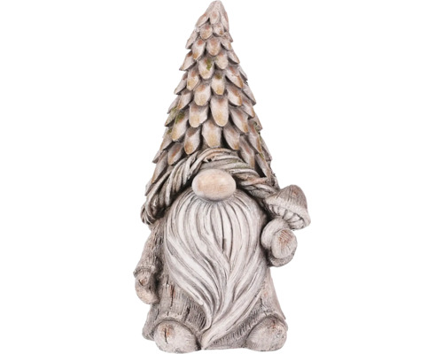 Trpaslík s houbou magnesium 19 x 25 x 49 cm šedý