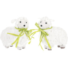 Dvě dekorativní bílé velikonoční jehňátka s mašlí