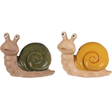 Dva dekorativní zahradní šneci z keramiky