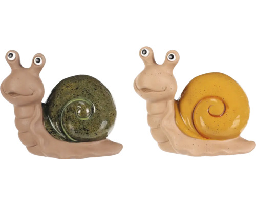 Dekorace šnek keramický 7 x 12 x 10 cm 1 ks, různé druhy Dvě figurky šneků pro zahradní dekorace