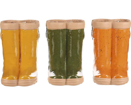 Obal na květináč holínky magnesium 18 x 22 x 26 cm 1 ks, různé barvy Tři květináče ve tvaru gumových holínek