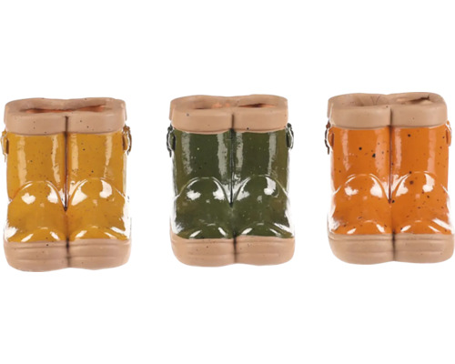 Obal na květináč holínky keramické 9 x 12 x 10 cm 1 ks, různé barvy Tři květináče ve tvaru gumáků