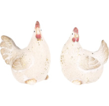 Dvě dekorativní keramické figurky slepic