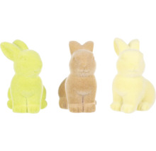 Tři plyšové figurky velikonočních zajíčků