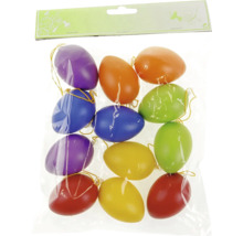 Balení dvanácti barevných velikonočních vajíček se závěsy