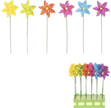 Větrníky s květinovým vzorem a puntíky do zahrady