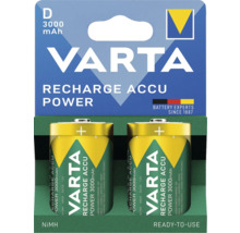 Varta Recharge Accu Power D 3000 mAh, dvě dobíjecí baterie