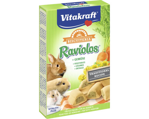 Pamlsky pro králíky a hlodavce Vitakraft Raviolos zeleninové sušenky 100 g