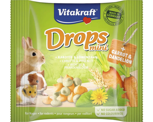 Pamlsky pro hlodavce, Vitakraft Happy Drops pro zakrslé králíky, 40 g