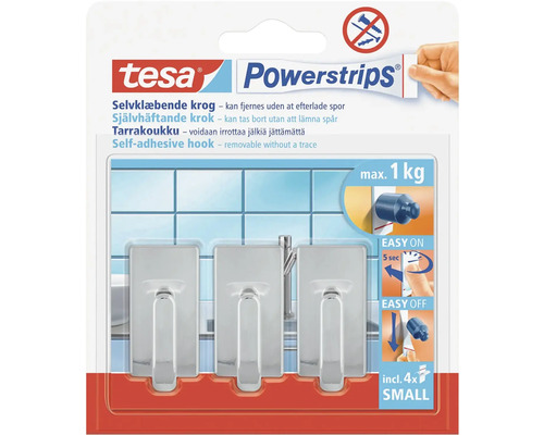 Tesa Powerstrips háček, samolepicí, beze stop odstranitelný, maximální nosnost jeden kilogram