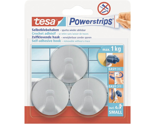 Tesa Powerstrips samolepicí háček, odnímatelný beze stopy, nosnost do 1 kg, obsahuje čtyři Powerstrips Small