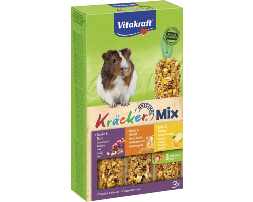 Vitakraft Kräcker Mix pro hlodavce s hrozny, ořechy, medem, špaldou, citronem a pomerančem