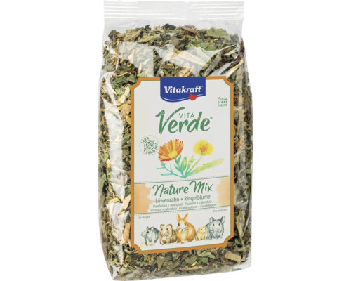 Doplněk stravy pro hlodavce Vitakraft VitaVerde Nature Mix pampeliška a měsíček 100 g Vitakraft Vita Verde Nature Mix krmivo pro hlodavce v sáčku