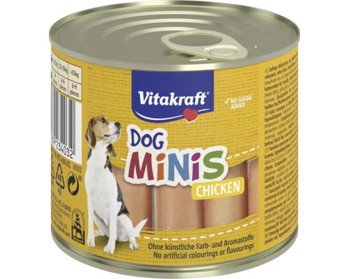 Vitakraft Dog Minis Chicken psí klobása v konzervě