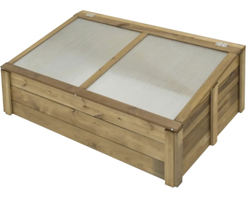 Dřevěný pařník s průhledným krytem do zahrady