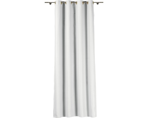 Bílá záclona s očky na záclonové tyči