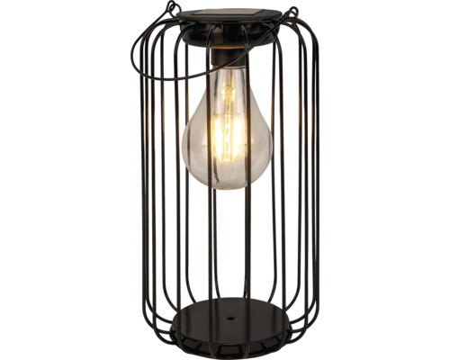 Solární lampa se žárovkou v kovové kleci