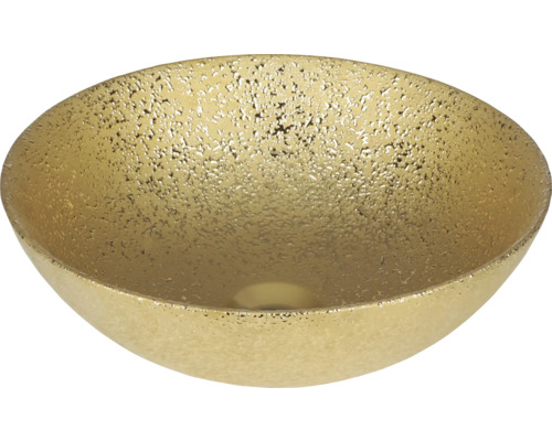 Umyvadlo na desku Differnz Bright sanitární keramika zlatá 36 cm 38.009.29 Umyvadlo na desku zlaté barvy