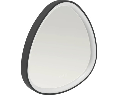 Zrcadlo s osvětlením v rámu form&style MALAITA s ochranou proti zamlžení 62 x 62 cm IP 44 Oválné zrcadlo s rámem do koupelny