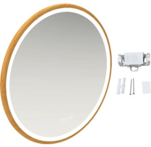 Oválné zrcadlo s LED osvětlením a montážním materiálem