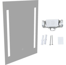 Obdélníkové zrcadlo s LED osvětlením a montážním příslušenstvím