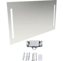 Obdélníkové zrcadlo s osvětlením a montážním materiálem