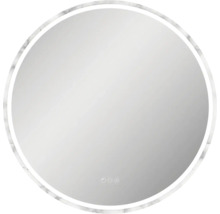 Kulaté zrcadlo s mramorovým rámem a LED osvětlením