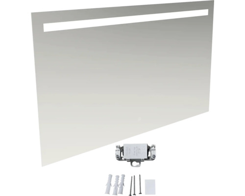 Obdélníkové zrcadlo s LED osvětlením a montážním materiálem