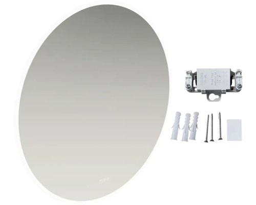 Oválné zrcadlo s montážním materiálem