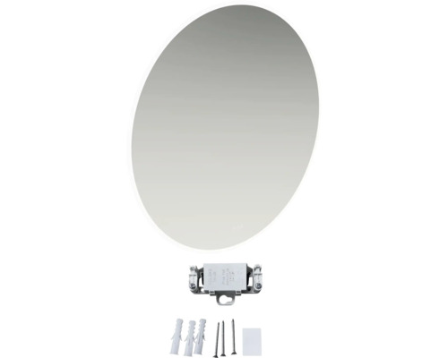Oválné zrcadlo s montážním materiálem