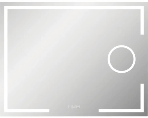 Zrcadlo s osvětlením form&style KIRIBATI s ochranou proti zamlžení 90 x 70 cm IP 44 Obdélníkové zrcadlo s LED rámem a dotykovým senzorem