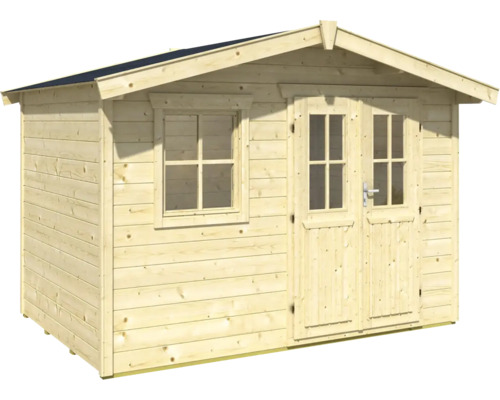 Zahradní domek ze dřeva s oknem a dvoukřídlými dveřmi