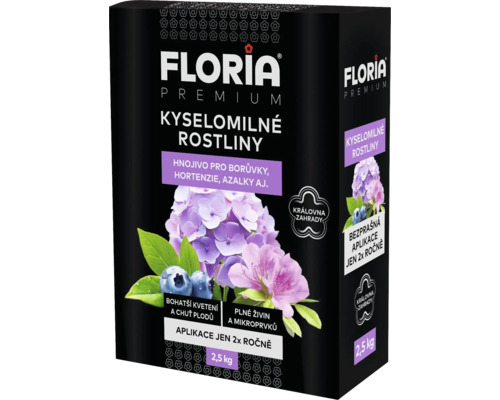 Hnojivo pro kyselomilné rostliny FLORIA Premium 2,5 kg Hnojivo Floria Premium pro kyselomilné rostliny, balení 2,5 kg