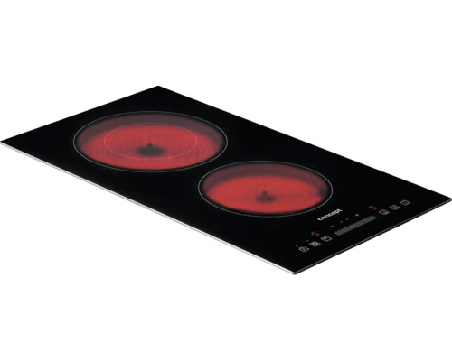 Černá varná deska se dvěma varnými zónami