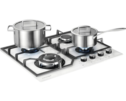 Plynová varná deska se čtyřmi hořáky a dvěma hrnci